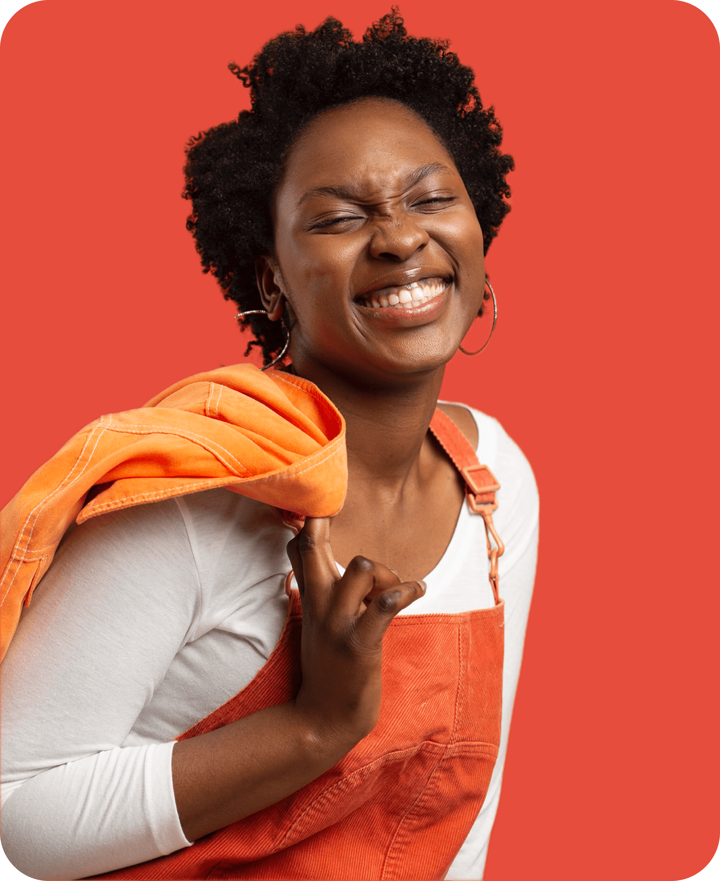 Pretty girl with orange background