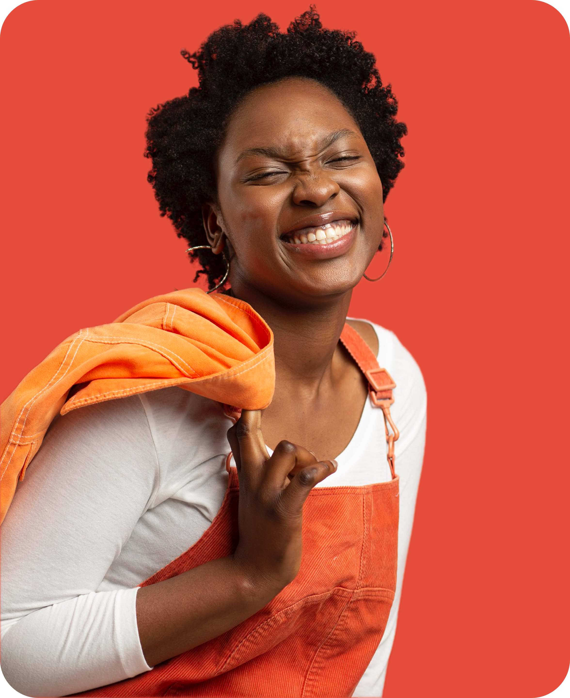 Pretty girl with orange background